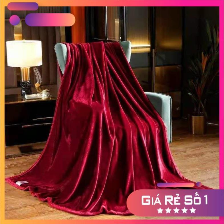 Chăn lông tuyết Blanket một màu lông thỏ nhung mịn ấm áp
