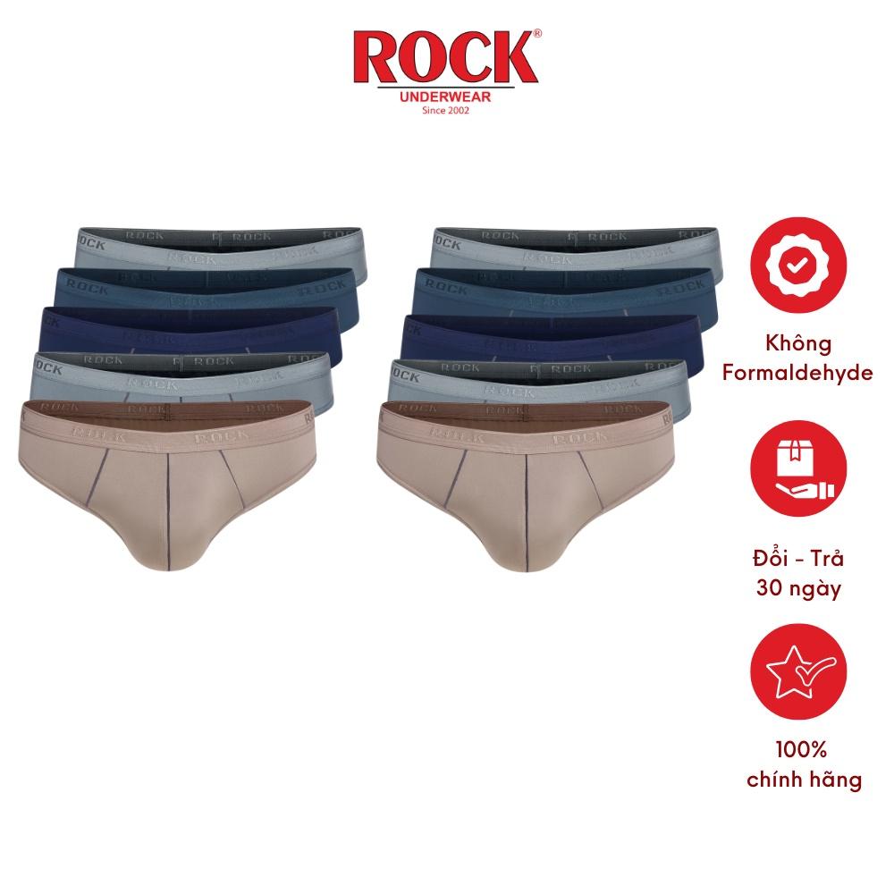 Combo 10 quần lót nam cao cấp ROCK QA546 thun lạnh 4 chiều mát mẻ, co giãn tốt, ôm sát, không cấn, thoải mát vận động