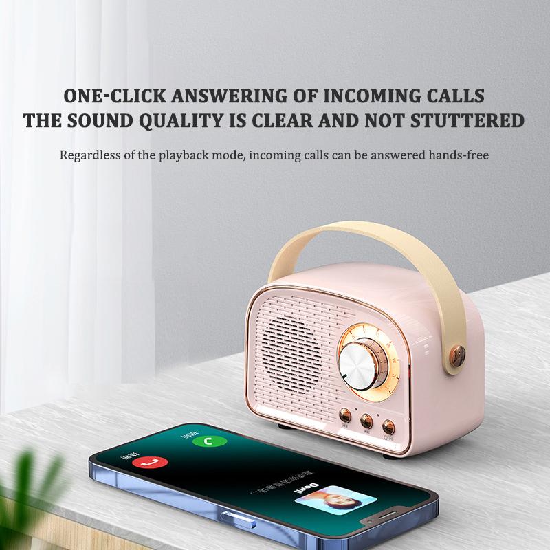 Loa bluetooth retro cổ điển di động Hộp âm thanh mini Hộp âm thanh âm thanh âm thanh Subwofer hỗ trợ thẻ tf usb máy nghe nhạc USB Color: Dark Green