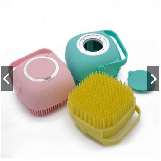 Bông tắm silicon mẫu vuông có chỗ đựng sữa tắm