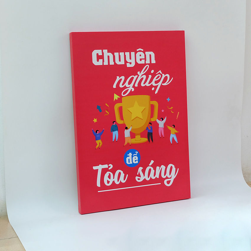 Tranh slogan canvas tạo động lực [trang trí văn phòng] OFV035 Chuyên nghiệp để tỏa sáng Cocopic