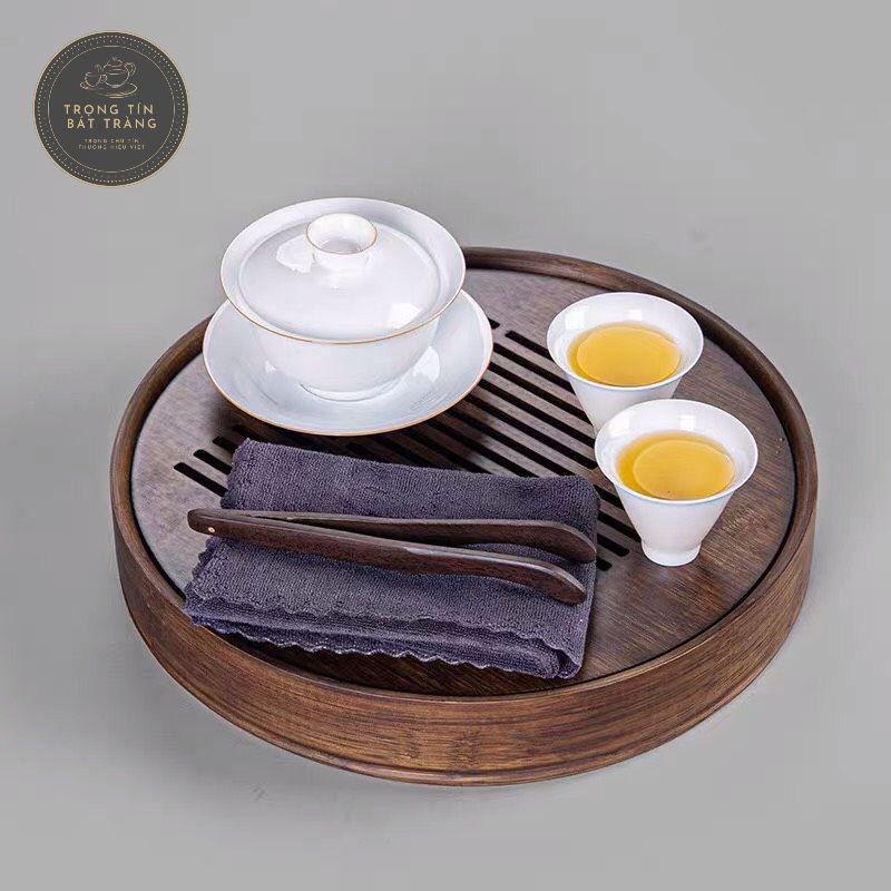 Khay Trà Tre Cao Cấp Tròn Lớn Kích Thước 38*5 KT 14.3