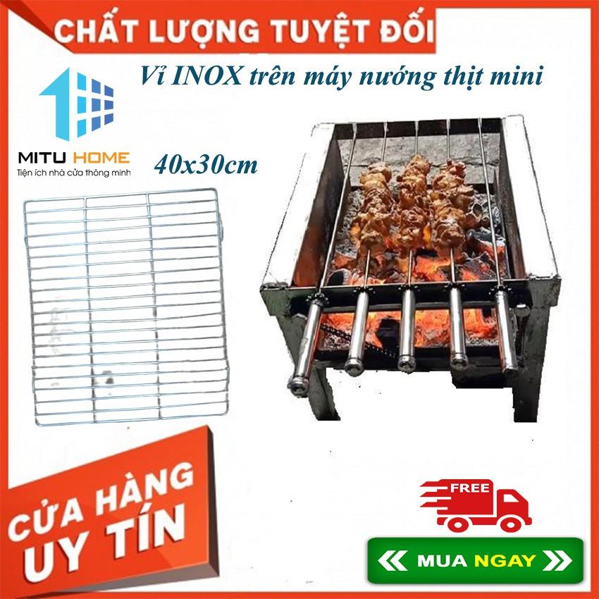 Vỉ INOX trên máy nướng thịt mini - Kích thước 40x30cm - Chuyên dùng cho nướng thịt, nướng chả