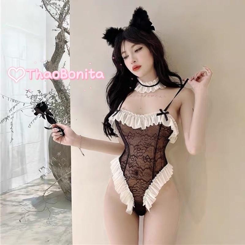 Bodysuit ren phối bèo xinh xắn sexy Y8388. Giao hỏa tốc HCM