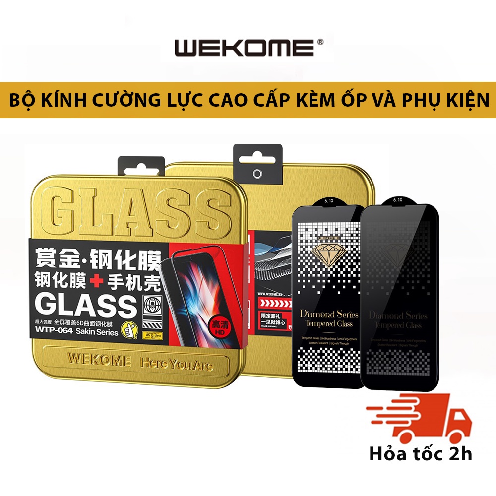 [TẶNG KÈM ỐP] Kính cường lực Kingkong WEKOME iPh 064 trong suốt, chống nhìn trộm hộp sắt HÀNG CHÍNH HÃNG