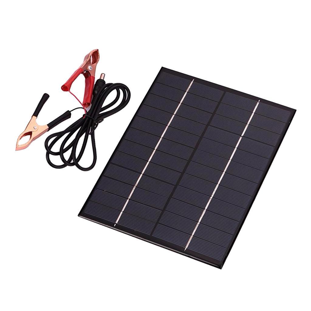 Solar Panel 12V Battery Charger Kit with Battery Clip Marine Boat RV Car