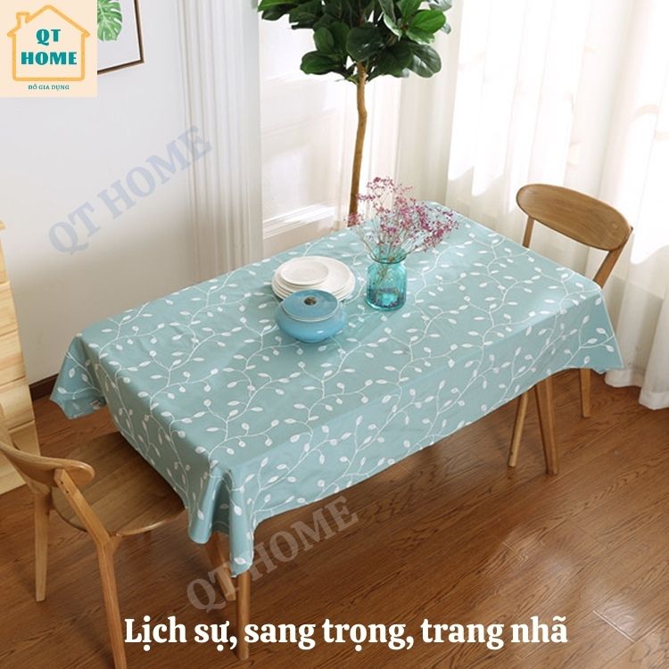 Khăn Trải Bàn Cao Cấp Vải Lanh Cotton Thêu Ren Nổi Nhiều Kích Thước