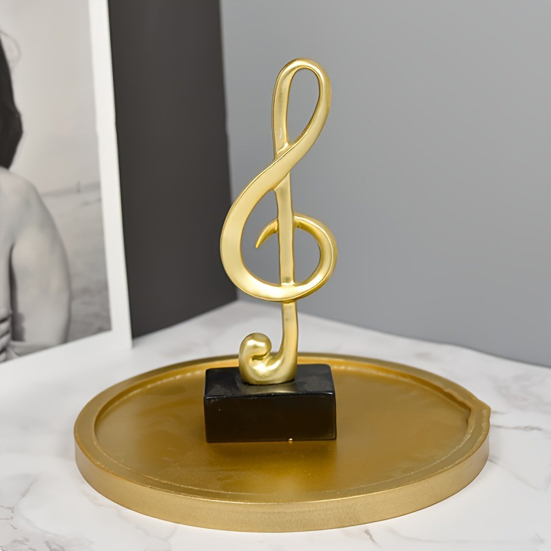 Mô hình 3 nốt nhạc, khoá sol mạ đồng bàn làm việc decor trang trí nhà cửa - Hàng chính hãng