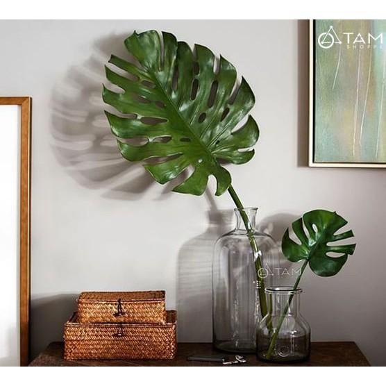 Lá cây giả trang trí chụp hình xòe to số 62 dài 1m