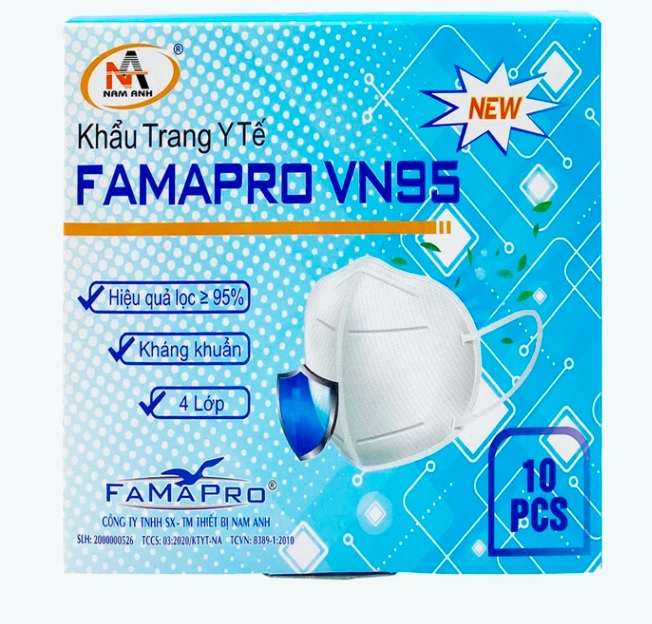 [[COMBO Ưu Đãi 5 Hộp]] - Khẩu Trang Y Tế Cao Cấp FAMAPRO V95 - 4 Lớp Kháng Khuẩn / 95% Lọc Khuẩn, Bụi, Virus Tốt Nhất / Người Lớn - [ CHÍNH HÃNG MỚI 10 Cái/Hộp ]