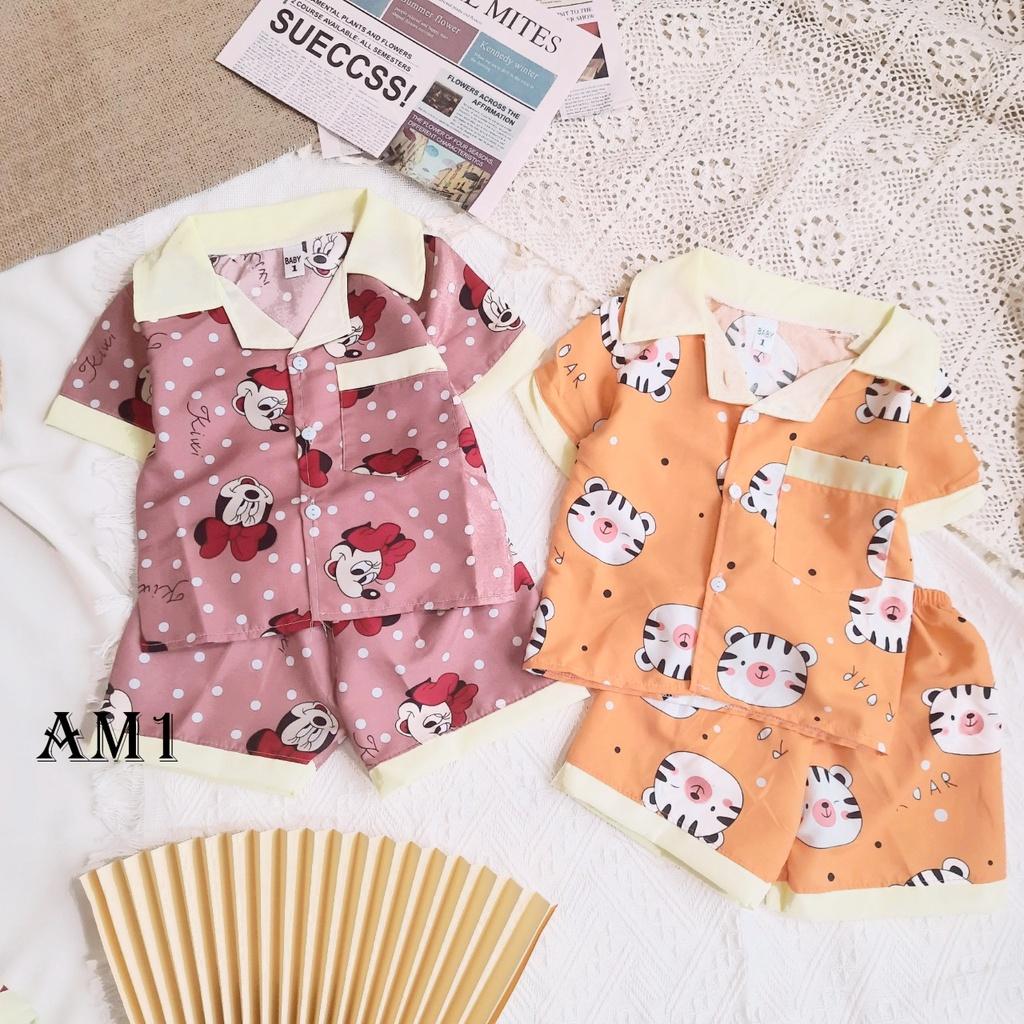 (8-18kg) Đồ bộ cho bé pijama - đồ bộ bé trai và đồ bộ bé gái cộc tay xinh xắn QATE935