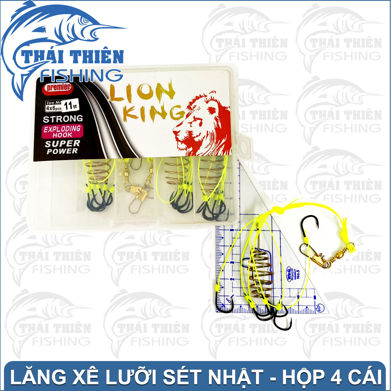 Combo 4 Chùm Lăng Xê Lion, Leopard King 1 Chùm 6 Lưỡi Sét Nhật Siêu Bén Dùng Câu Cá Chép, Mè, Rô Phi