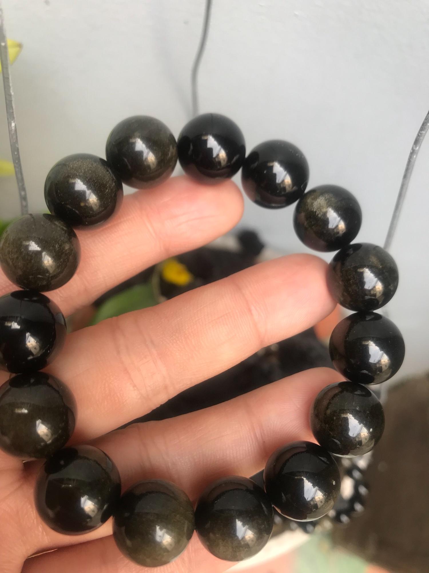 VÒNG ĐÁ MẮT MÈO OBSIDEN 14LY NAM THUỶ THUỶ ĐÁ TỰ NHIÊN