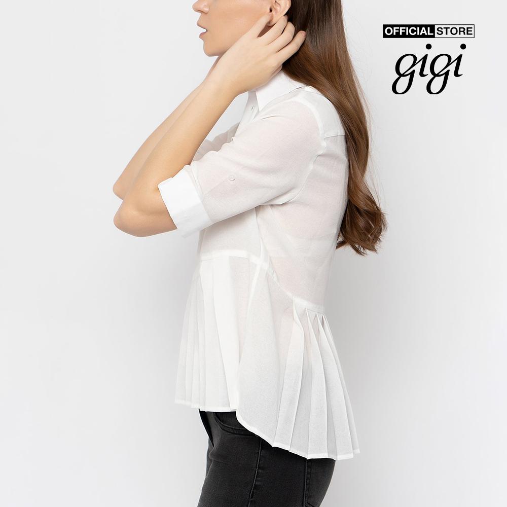 GIGI - Áo kiểu nữ tay ngắn cổ bẻ Pleat Peplum Polo G1108B212237