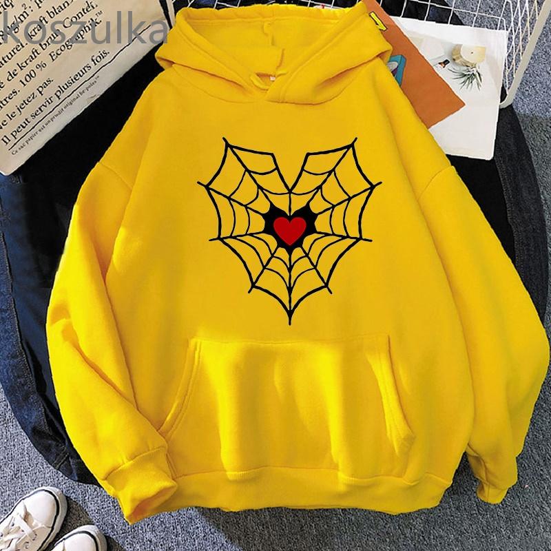 Áo hoodie in hình mạng nhện trái tim hoodie Nam Nữ thu đông