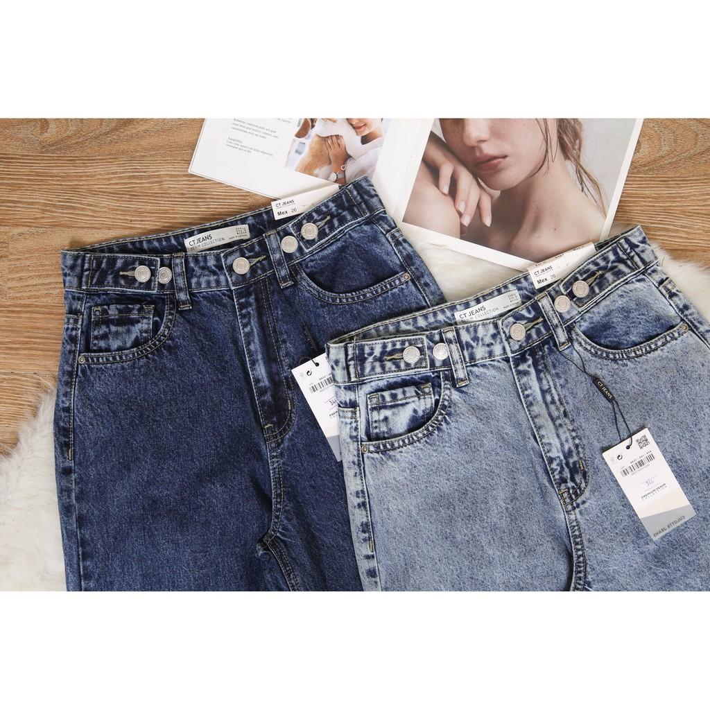Quần jean suông ống rộng 2 màu cho nữ QDN182