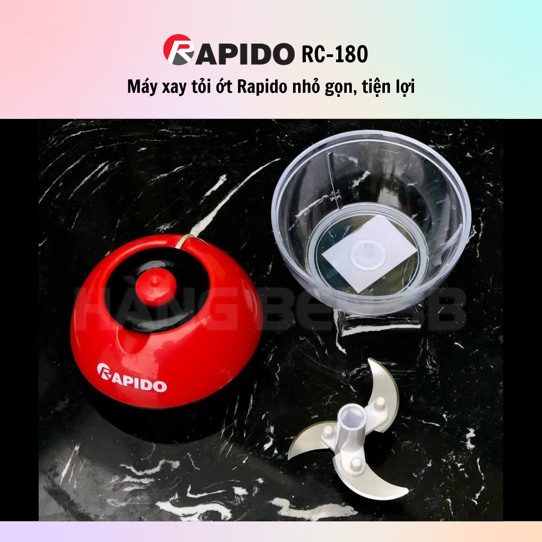 Máy xay tỏi ớt mini đa năng Rapido RC-3B/RC-2B 180ml - Hàng chính hãng - Tiện Dụng dùng trong gia đình