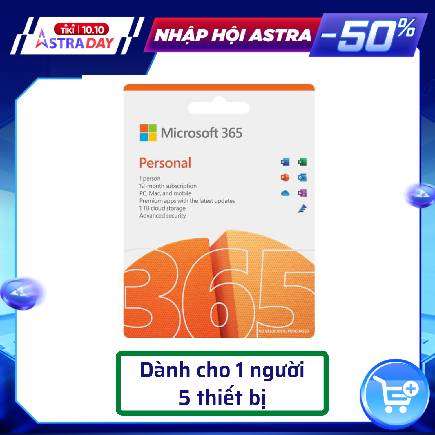 Phần mềm Microsoft 365 Personal English APAC EM Subscr 1YR Medialess P8 ( QQ2-01398 ) - Hàng Chính Hãng