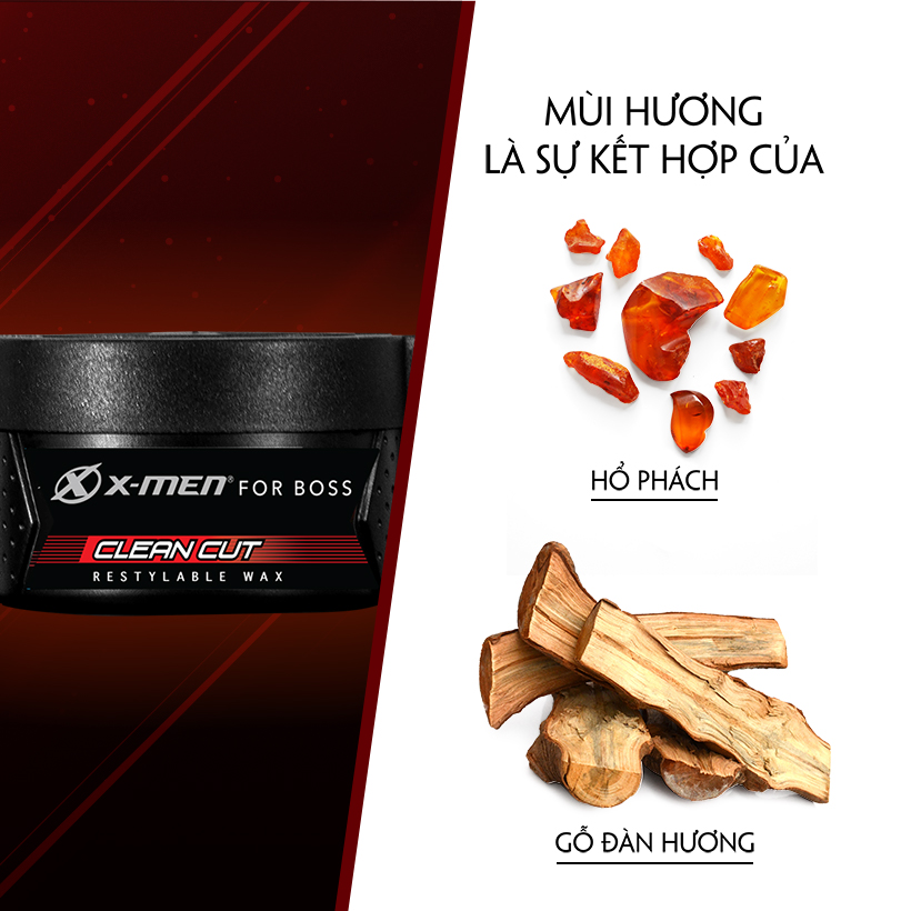 Sáp vuốt tóc X-Men For Boss Wax CLEAN CUT - Rẽ ngôi gọn gàng 70g