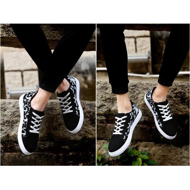 Giày sneaker nam đế cao su thân in nhiệt siêu bền GN376 Gấu Nâu