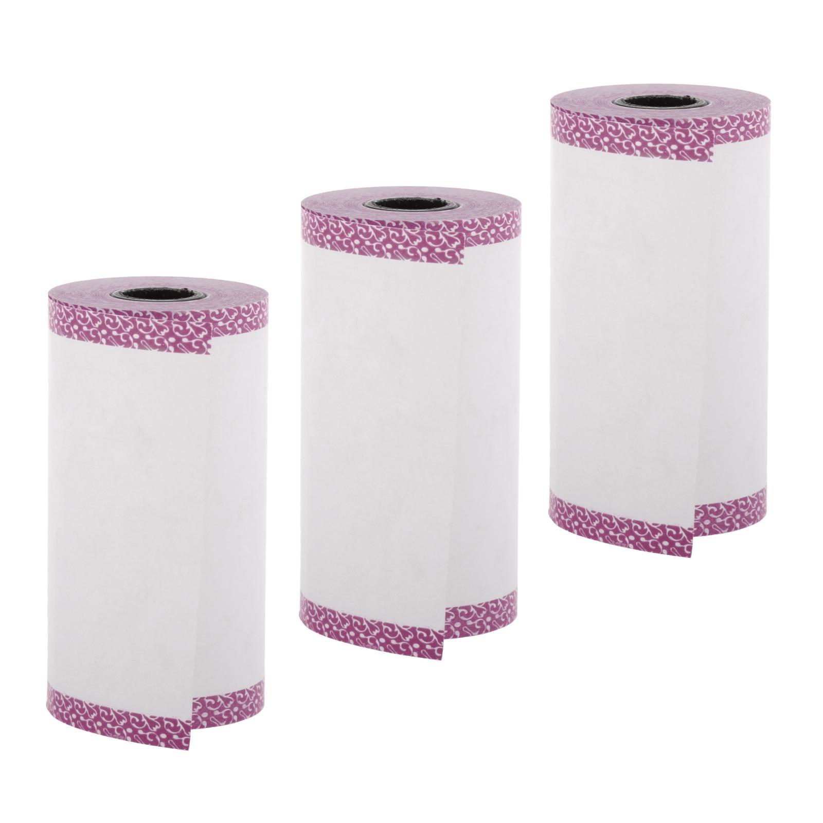 3x Thermal Printing Paper, Mini Thermal Printer of Photo Note Receipt, Color Edge Thermal Paper Portable 57x30mm without Adhesive, 3 Colors to Choose