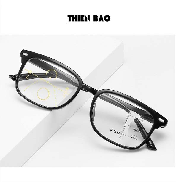 Kính lão thị, viễn thị Đa tròng, đa tiêu cự nhìn mọi khoảng cách KDT01 Nam nữ đọc sách báo đi đường siêu bền êm ái