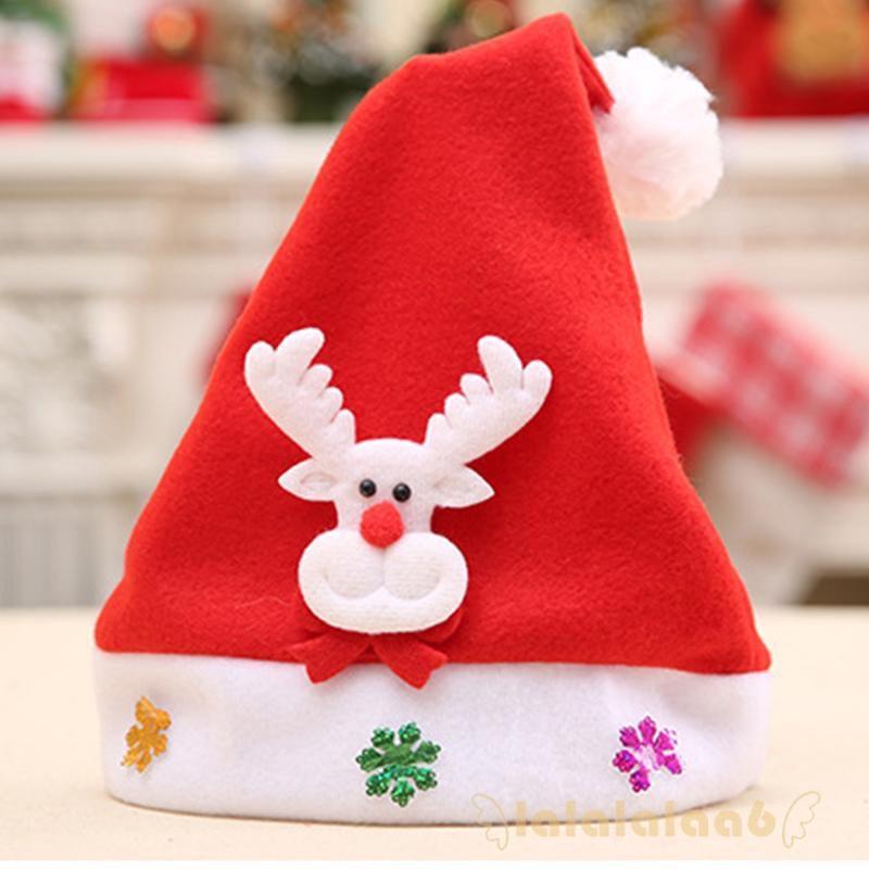 Nón Noel vải nỉ có đính hình ông già noel tuần lộc người tuyết hươu phụ kiện trang phục noel ngày lễ giáng sinh