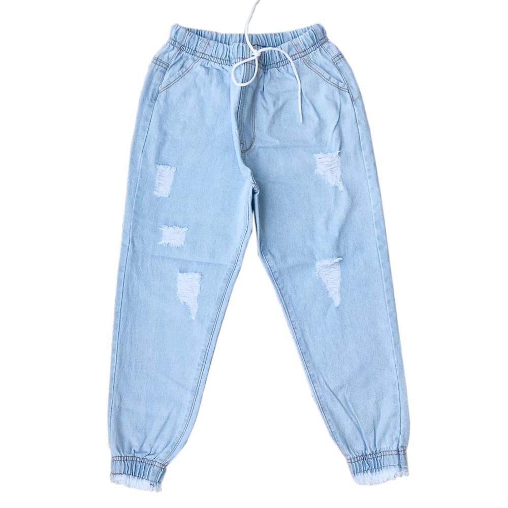 Quần Baggy Jean Nữ Tua Lai Siêu Xinh