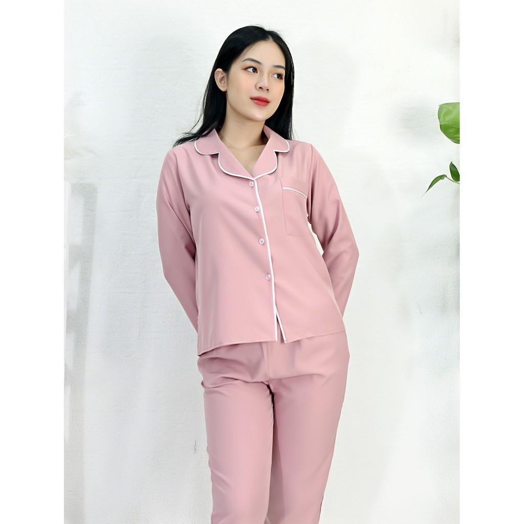 Bộ đồ bộ Pijama màu HỒNG tay dài quần dài - Thoải Mái Nhẹ Nhàng