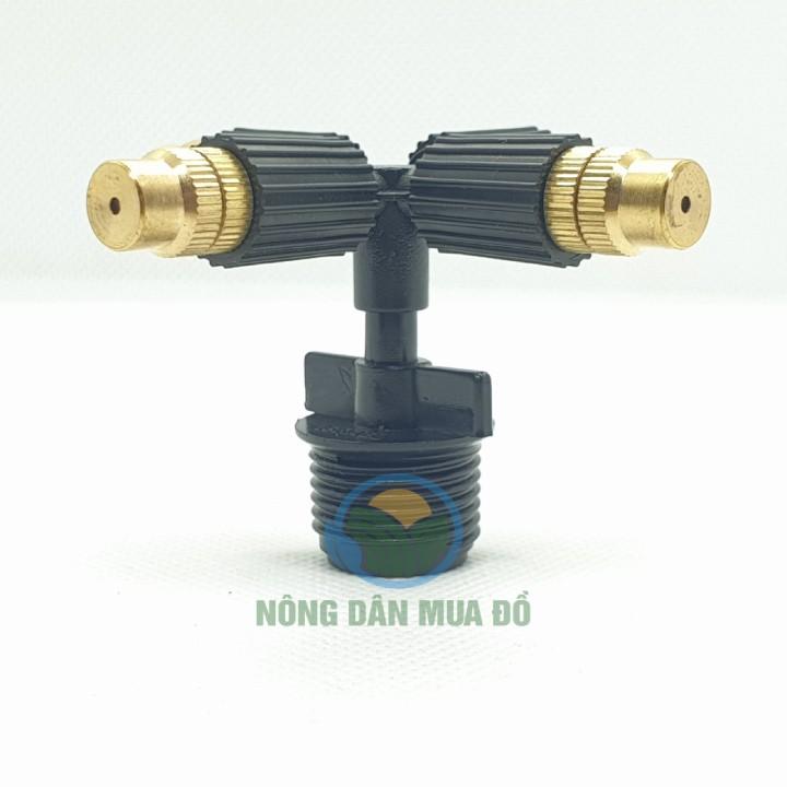 COMBO 10 Béc phun sương 4 hướng đồng kèm chân ren 21, phun sương mịn, không bị tắc