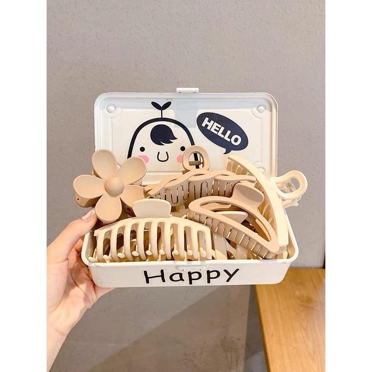 Set 10 kẹp tóc càng cua STYLE KOREA mix mẫu cỡ size lớn cặp chắc chắn