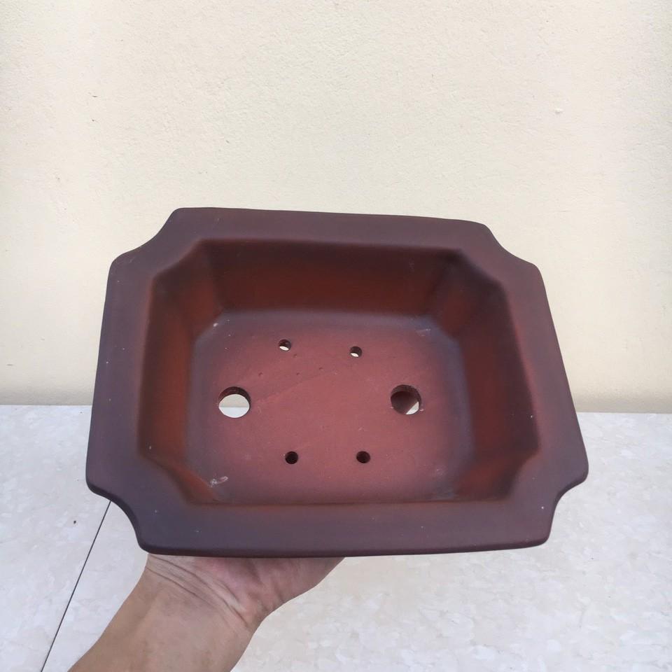 Chậu bonsai Chữ nhật mini đất nung gốm Bát tràng 1 size BM-70