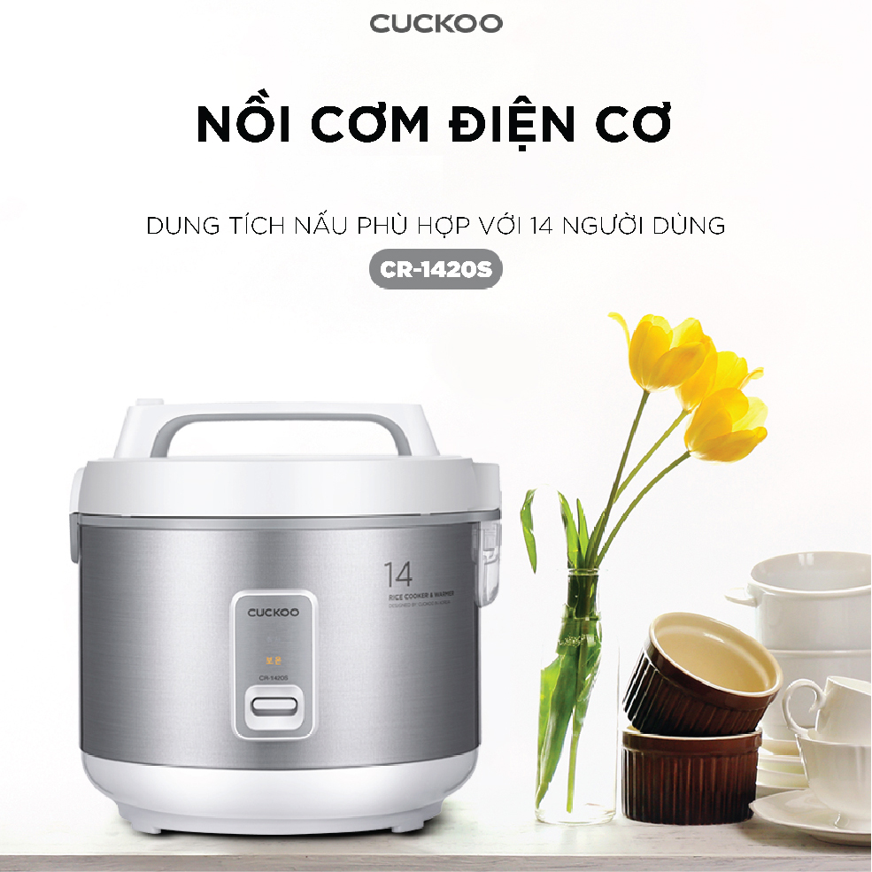Nồi cơm điện Cuckoo 2.5 lít CR-1420/SIVNCV màu bạc - Hàng chính hãng