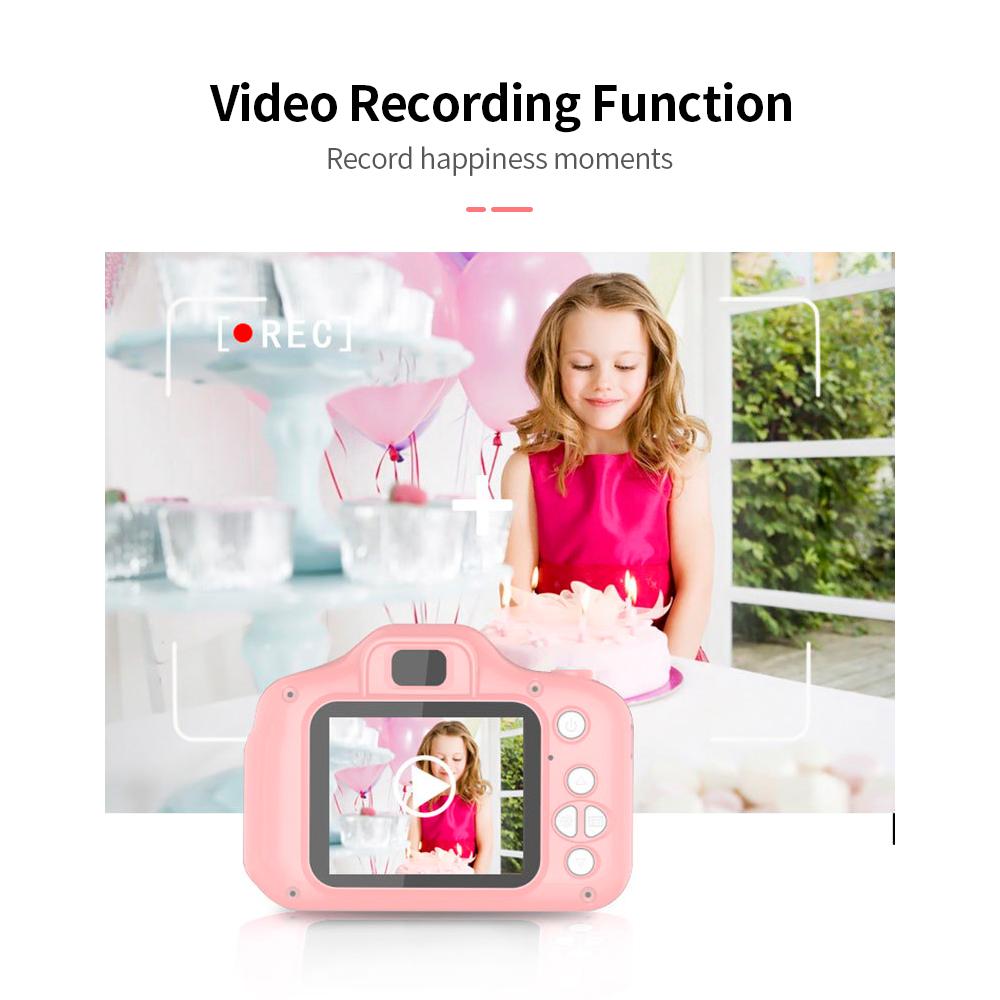 X2 Mini Kids Camera 2 inch HD Color Display Rechargable Mini Camera Video Camera Lovely Camera with 32GB Memory Card