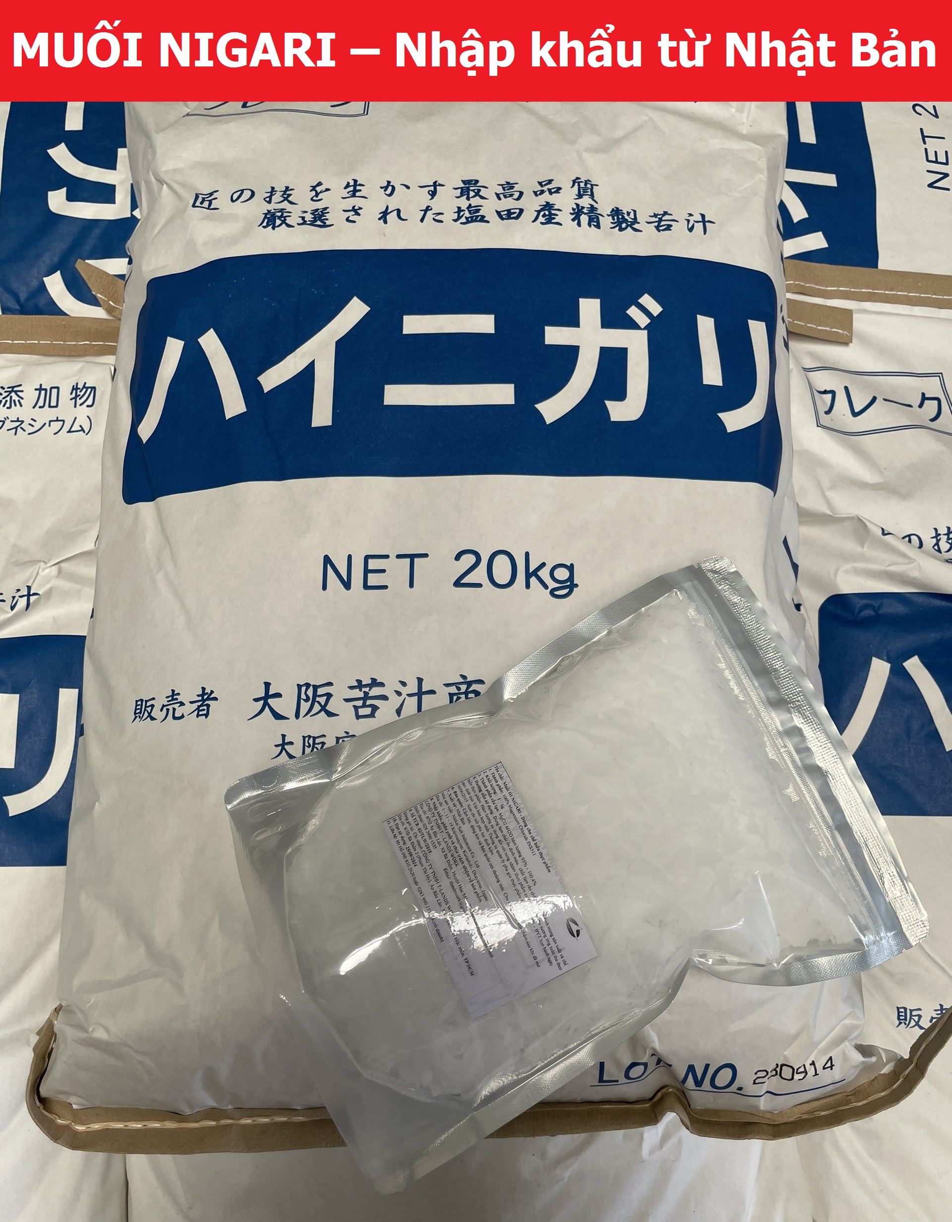 Muối NIGARI Nhật Bản 1kg làm đậu hũ đông nhanh ngon béo