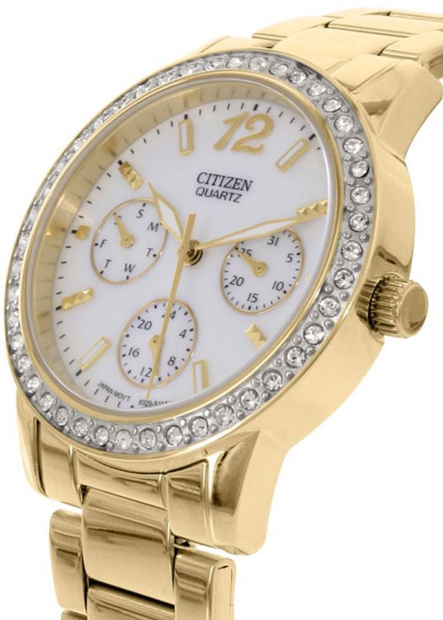 Đồng Hồ Nữ Citizen Đính Đá Swarovski Dây Thép Không Gỉ ED8092-58D - Mặt Xà Cừ