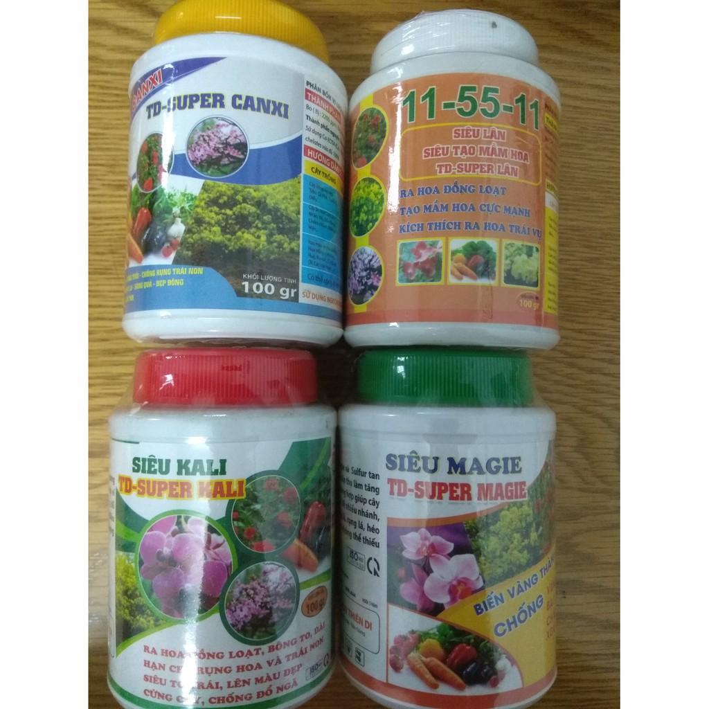 Bộ tứ sản phẩm dưỡng cây, kích hoa 100 gram/chai