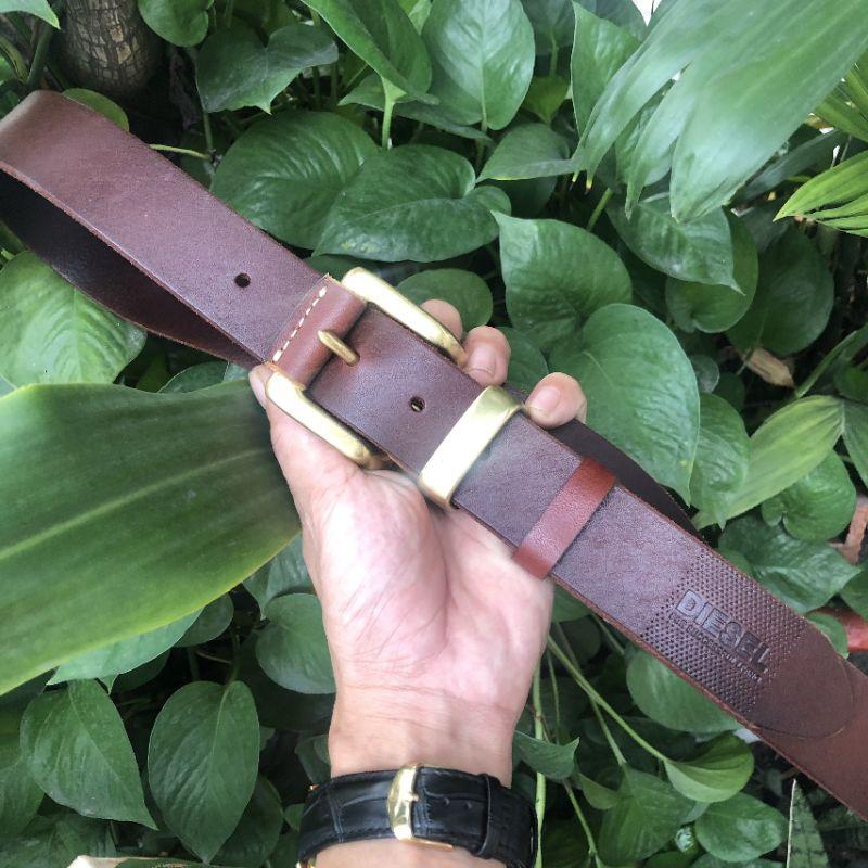 Da Thật Khóa Đồng Nguyên Khối Thắt Lưng Da Bò Nguyên Tấm 100% Khóa Đồng Đúc,Dây Nịt Nam Hàng Chất - TM109-07