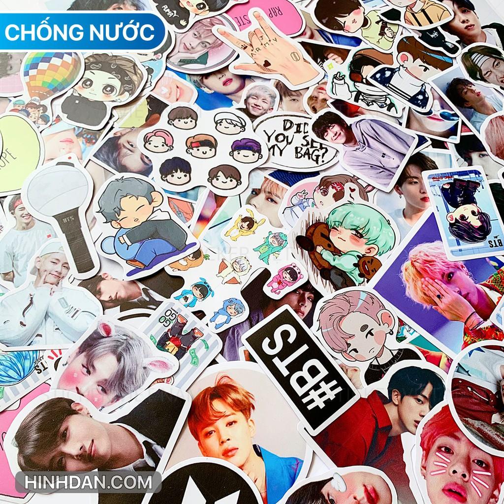 Sticker BTS nhóm nhạc Hàn Quốc - Dán Trang Trí - Chất Liệu PVC Cán Màng Chất Lượng Cao Chống Nước, Chống Nắng, Không Bong Tróc Phai Màu