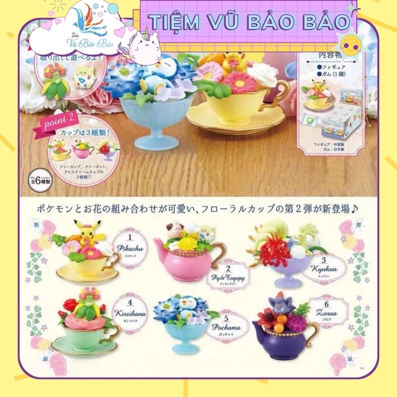 Mô hình Bộ sưu tập cốc hoa búp bê 2 pikachu trang trí