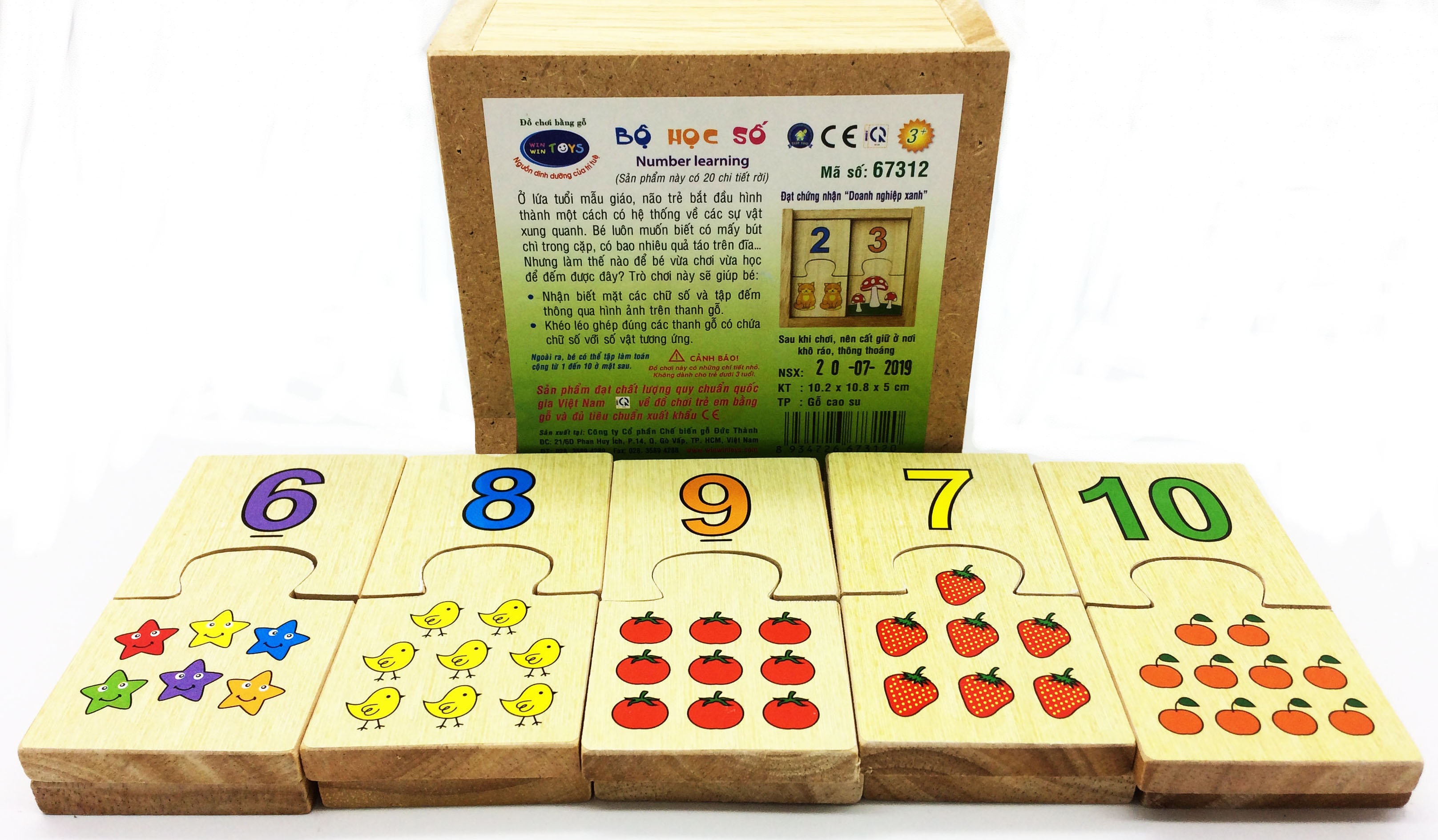 Đồ chơi gỗ phát triển tư duy logic: Bộ học số