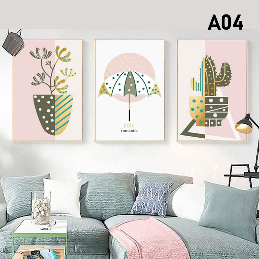 SIZE LỚN- Bộ 3 Tranh Treo Tường Đẹp Như Tranh Treo Tường Tráng Gương Gấu Breabrick &amp; in theo yêu cầu - Decor By HALO