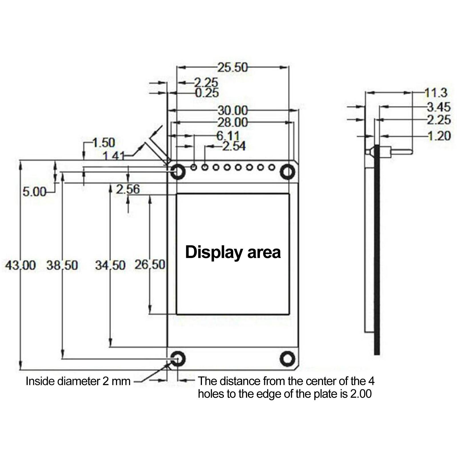 1.44" ST7735 LCD Screen Display 128x128 RGB TFT Display SPI Interface 3.3V