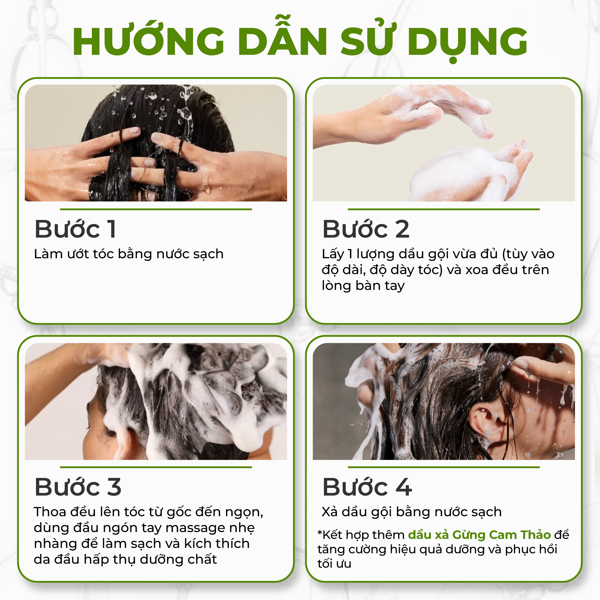 Dầu Gội Gừng Cam Thảo Heebee’s Sạch Da Đầu, Ngăn Gãy Rụng, Kích Thích Mọc Tóc, Suôn Mượt, Bảo Vệ Màu Nhuộm 300/500ml