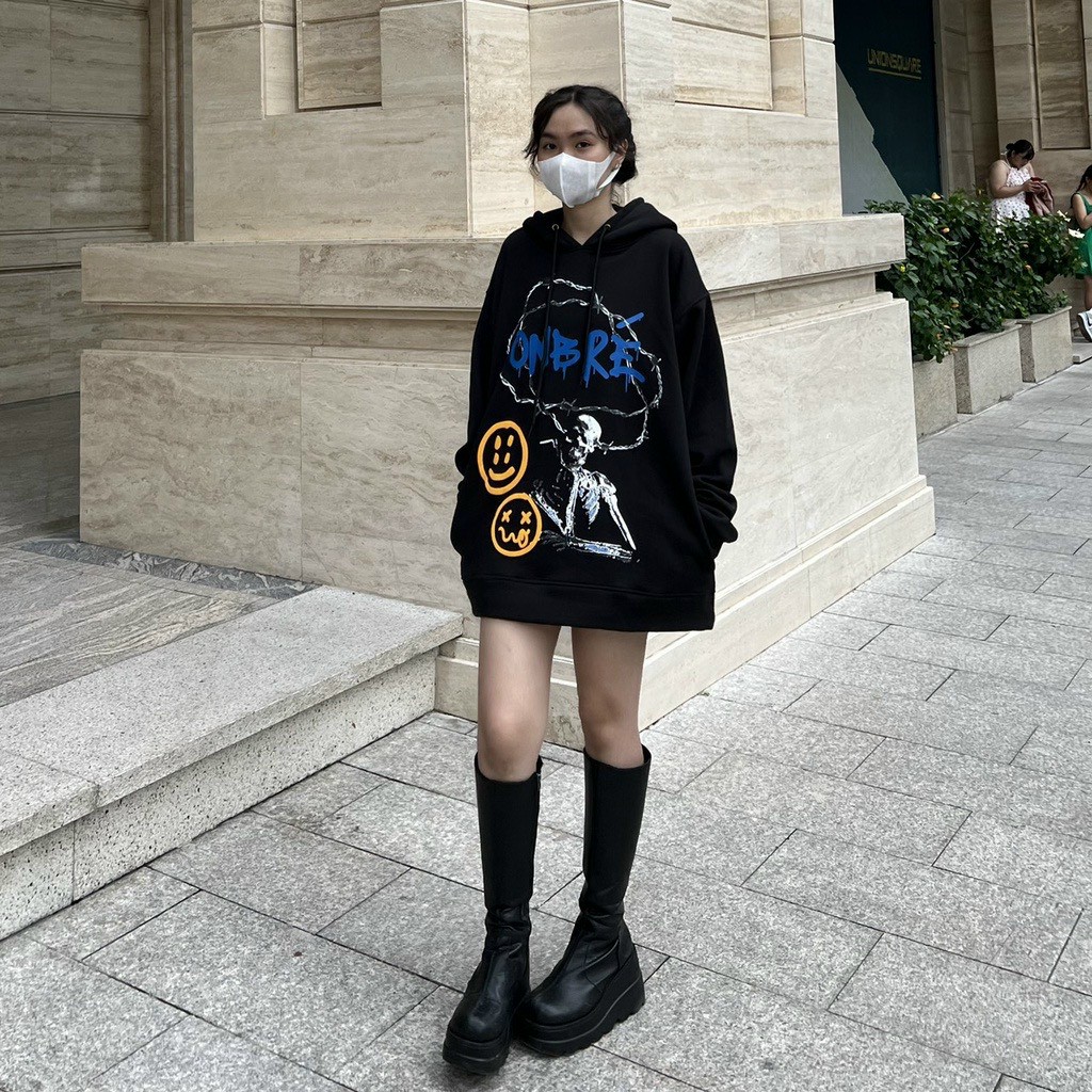 Áo hoodie ome thấm hút mồ hôi, áo khoác hoodie onbre mặt cười nón 2 lớp mới về, áo hoodie nam nữ hoạt hình unisex ullzang hàn quốc cá tính chống nắng che mưa