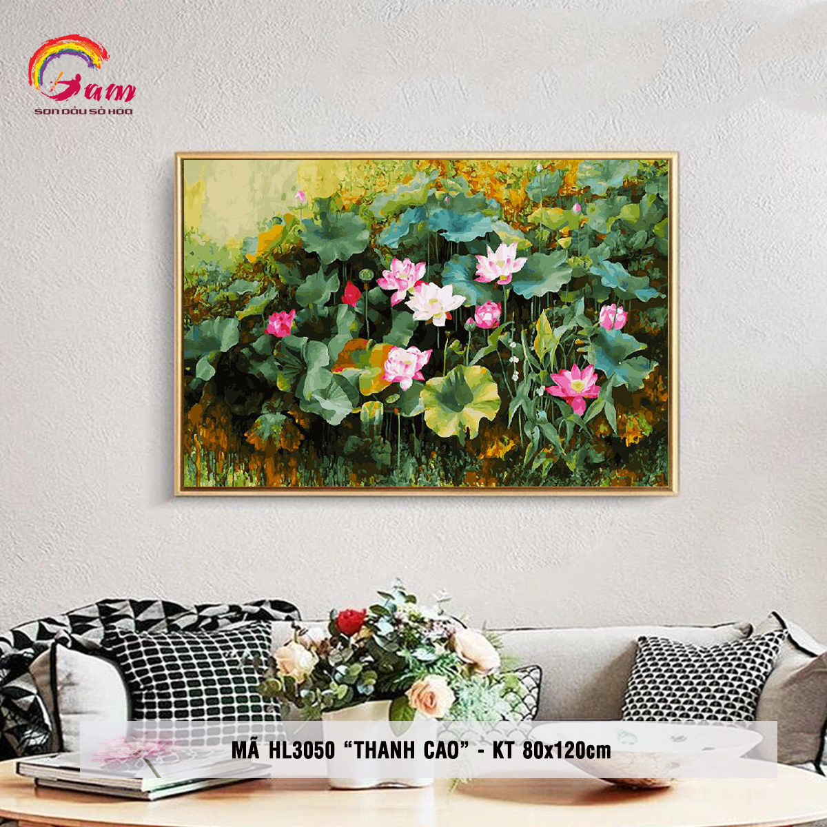 Tranh sơn dầu số hóa tự tô màu Gam HL3050 80x120cm không khung