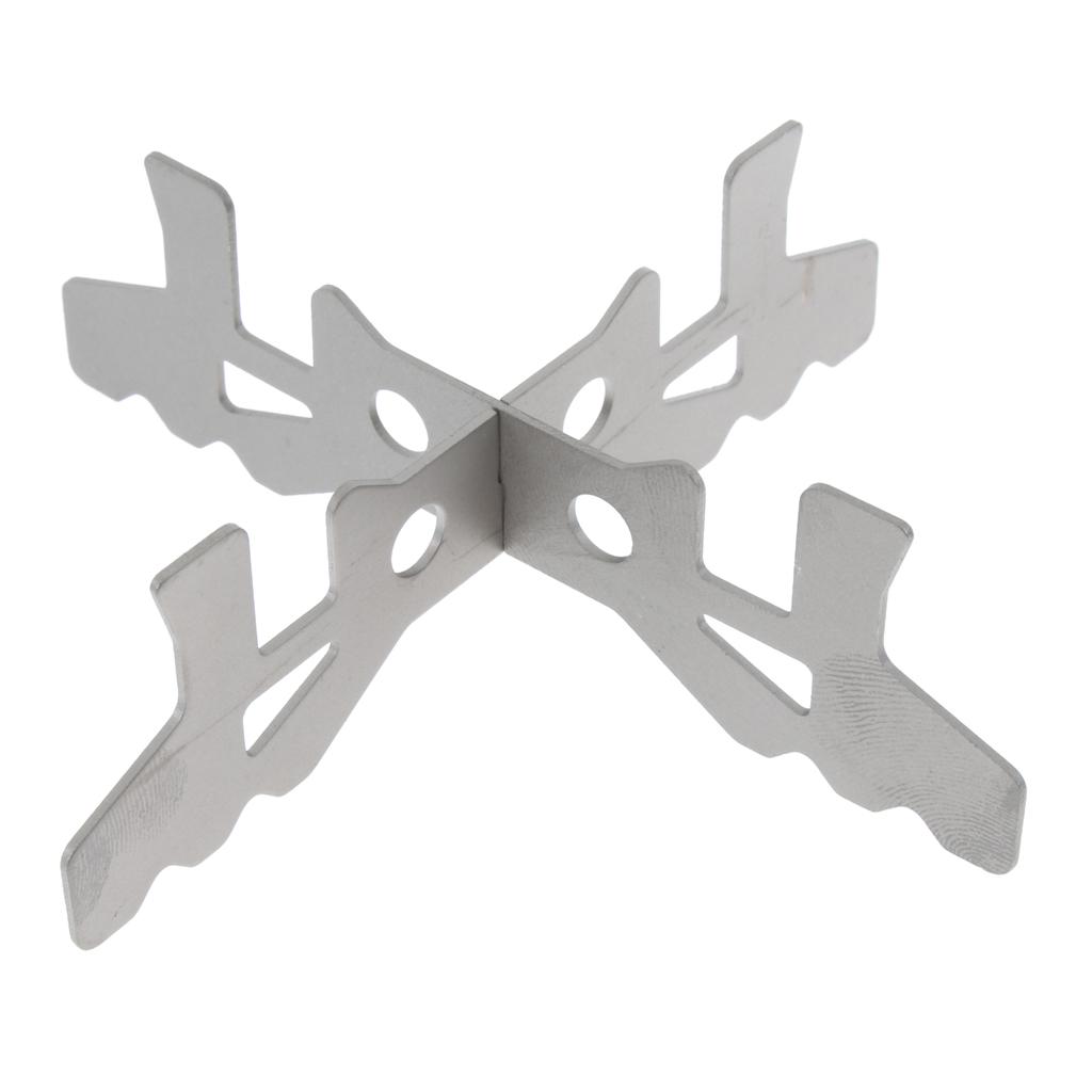 Portable Outdoor Camping Mini Alcohol Stove Cross Stand Rack Stainless Steel-