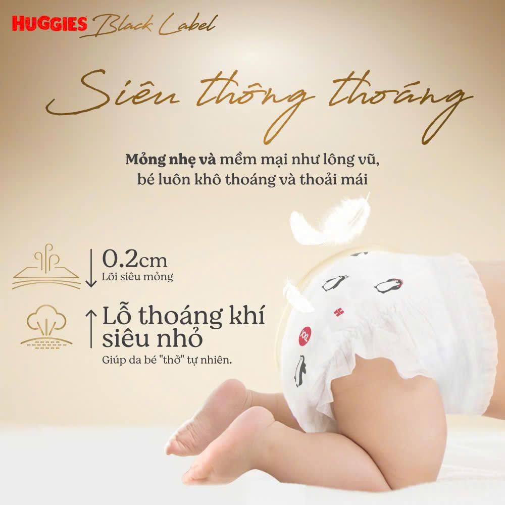 Tã/ Bỉm QUẦN Huggies Black Label siêu cao cấp cho bé size XL28 miếng