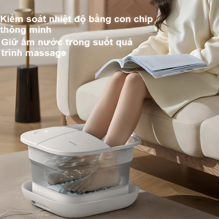 Bồn ngâm chân kiêm máy massage tích hợp tia hồng ngoại thương hiệu cao cấp Philips PPM3102F - Hàng Chính Hãng