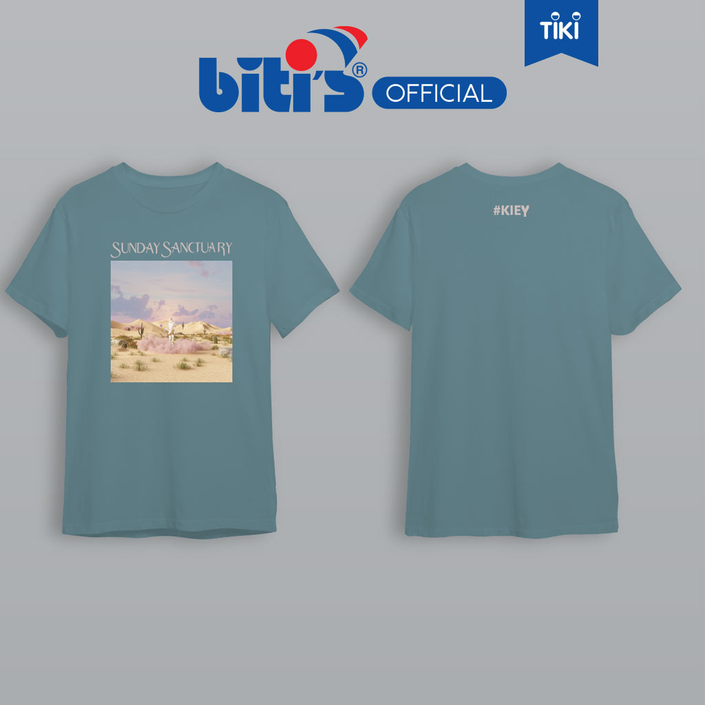 [BST đặc biệt BITI'S X KIEY] Áo Thun Cotton Biti's Kiey Unisex Teal Desert T-Shirt BOU001300XLC (Xanh Lá Cây)